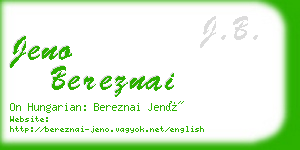 jeno bereznai business card